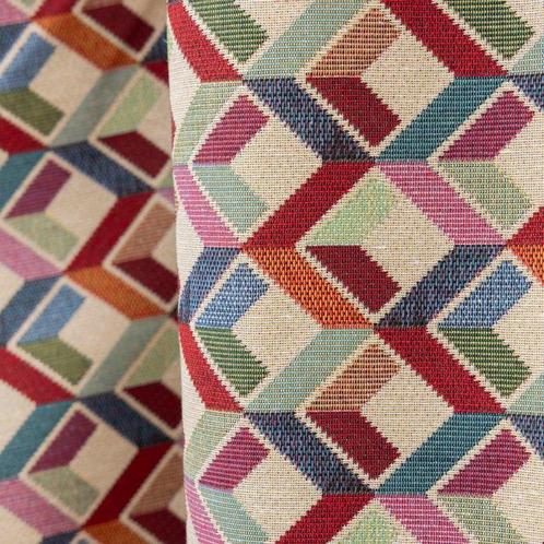 Geometrisch motief met 3D ruitenweefsel - Zwaar - Gobelin -, Antiek en Kunst, Antiek | Kleden en Textiel