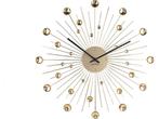 Karlsson Sunburst - Wandklok - Kristal - Goud - Ø50cm, Huis en Inrichting, Verzenden, Zo goed als nieuw