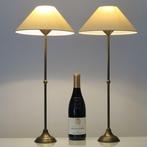 Tafellamp - Messing, Twee Hoge Ranke Tafellampen - 59 cm