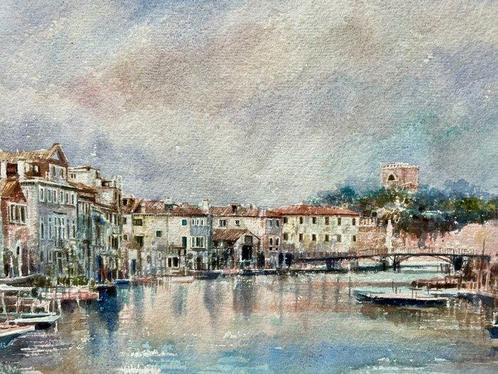 Angelo Costalonga (1931-2019) - Veduta di Murano (Venezia), Antiek en Kunst, Kunst | Schilderijen | Klassiek