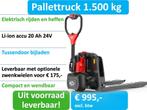 Pompwagen | elektrisch rijden en heffen! | 1500 kg | compact, 1000 tot 2000 kg, Palletwagen, Elektrisch, Verzenden