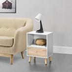 Nachtkastje Sundsvall 54x40x30 cm wit en eikenkleurig, Huis en Inrichting, Tafels | Bijzettafels, Verzenden, Nieuw