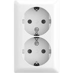 Busch Jaeger wandcontactdoos dubbel met randaarde opbouw, Ophalen of Verzenden, Nieuw