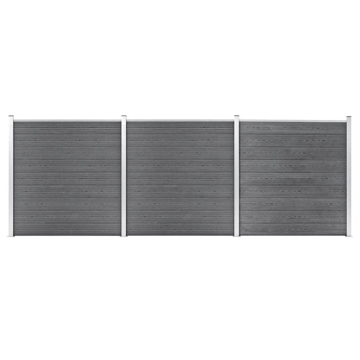 vidaXL Schutting 526x186 cm HKC grijs, Tuin en Terras, Schuttingen, Nieuw, Kunststof, 1 tot 2 meter, Verzenden