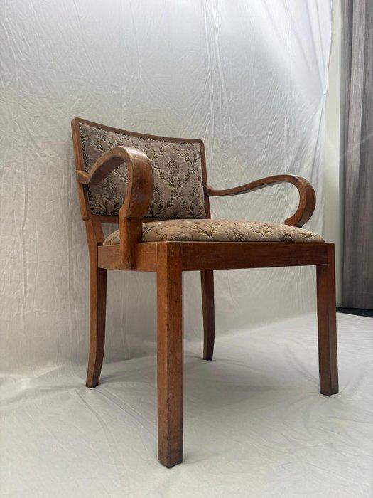Fauteuil - Fauteuil in Zeldzame Stoffering en Webbing, Antiek en Kunst, Curiosa en Brocante