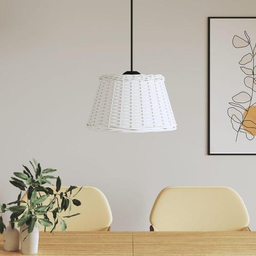 vidaXL Plafondlampenkap Ø50x30 cm wicker wit, Huis en Inrichting, Lampen | Lampenkappen, Wit, Nieuw, Verzenden