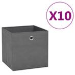vidaXL Opbergboxen 10 st 28x28x28 cm nonwoven stof grijs, Verzenden, Nieuw