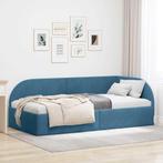 vidaXL Hoekbedframe met hoofdeinde Blauw 90 x 200 cm Fluweel, Verzenden, Nieuw, Blauw, Stof