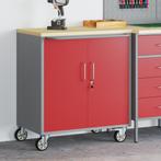 vidaXL Gereedschapskast met wielen en slot 75x45x85 cm staal, Verzenden, Nieuw