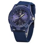 Fako® - Horloge - Army - Blauw, Nieuw, Verzenden