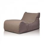 Luxe outdoor relax poef - bruin - wasbare polyester hoes, Ophalen of Verzenden, Nieuw