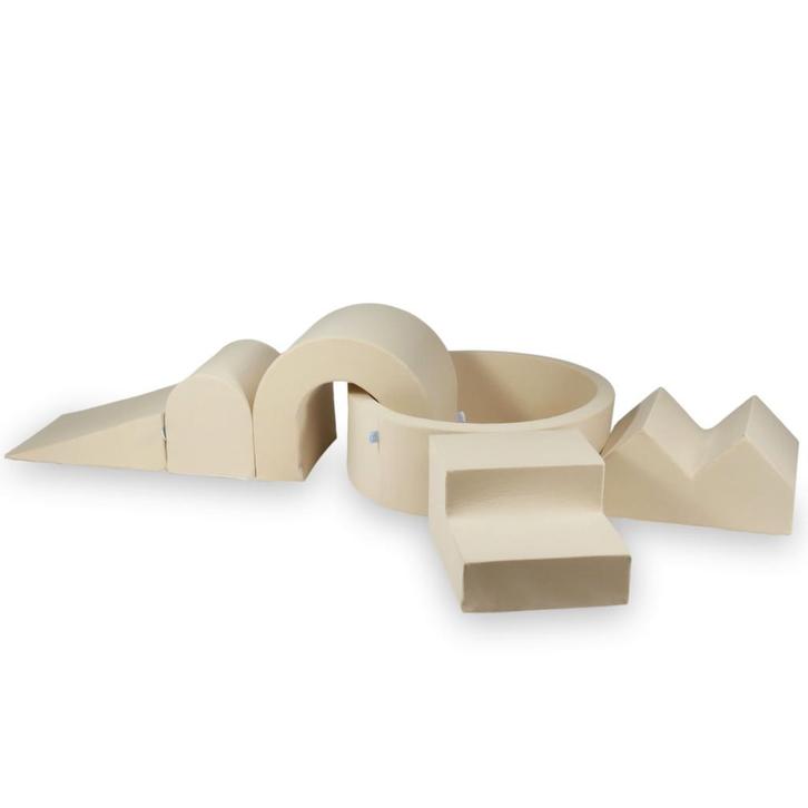Foam speelset beige– 6-delig softplay klimtoestel met bal., Kinderen en Baby's, Speelgoed | Educatief en Creatief, Nieuw, Ophalen of Verzenden