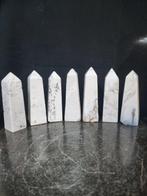 7 Beautiful Snow agate, crystal points 10,7 - 10,2 cm -