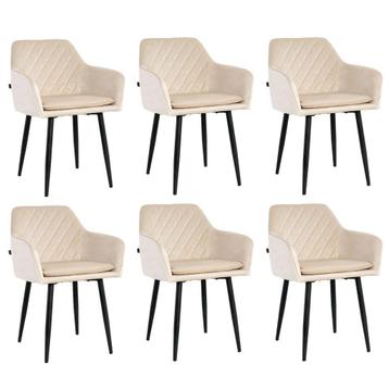 Lina® Noble - Velvet Eetkamerstoelen - Set van 6 - Beige beschikbaar voor biedingen