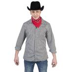 Zwart met wit geruit cowboy overhemd voor heren - Cowboy k.., Nieuw, Ophalen of Verzenden