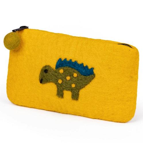 Portemonnee Wolvilt - Dinosaurus Stegosaurus - Groen - Rits, Sieraden, Tassen en Uiterlijk, Portemonnees, Nieuw, Ophalen of Verzenden