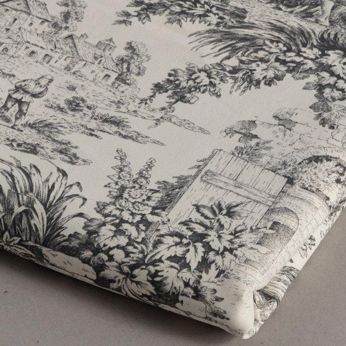 Exclusieve Toile de Jouy Grijs - Textiel - 250 cm - 280 cm, Antiek en Kunst, Antiek | Kleden en Textiel