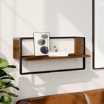 vidaXL Wandschap met stang 65x25x30 cm bruin eikenkleur, Huis en Inrichting, Woonaccessoires | Wandplanken en Boekenplanken, Verzenden