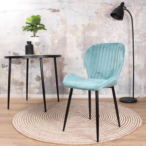Eetkamerstoel  Velvet Blauw - Armstoel Blauw  - Stoel, Huis en Inrichting, Stoelen, Nieuw, Ophalen of Verzenden