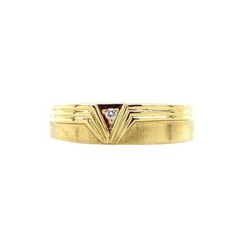 Gouden heren ring met diamant 14 karaat beschikbaar voor biedingen