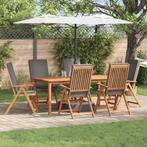 vidaXL Tuinstoel 6 pcs Bruin 57 x 71.5 x 104cm Massief, Tuin en Terras, Tuinstoelen, Verzenden, Nieuw