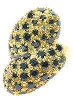 Zonder Minimumprijs - Ring - 9 kt. Geel goud, Zilver Diamant, Sieraden, Tassen en Uiterlijk, Ringen, Nieuw