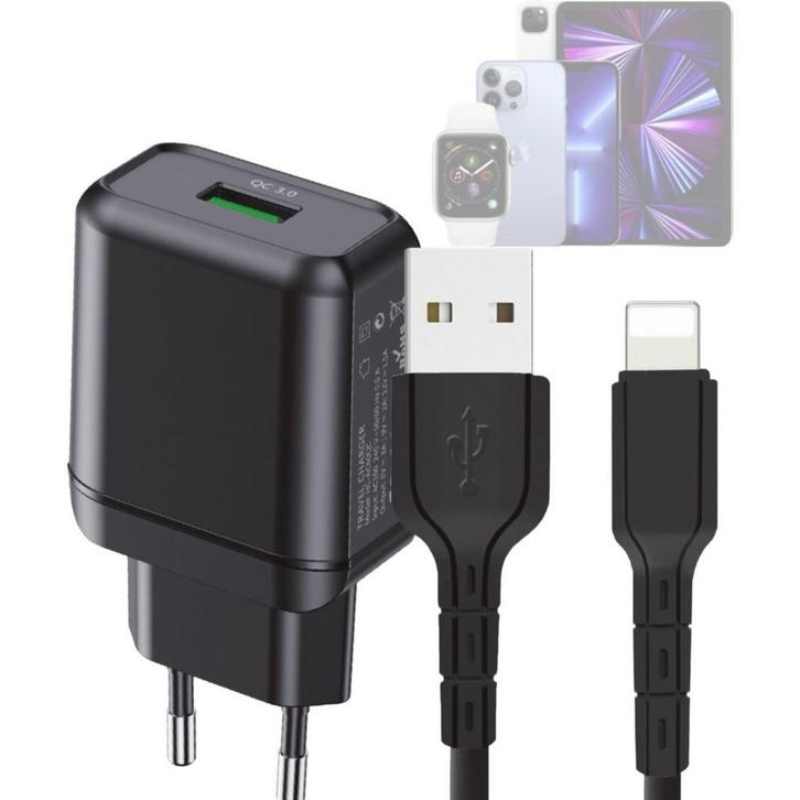 Quick Charge Oplaadsetje voor iPhone 6, 7, 8 (plus), SE,, Telecommunicatie, Mobiele telefoons | Telefoon-opladers, Ophalen of Verzenden