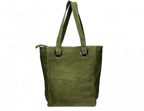 Suède leren Tas Met Rits sluiting in MILITAIR GROEN kleur, Sieraden, Tassen en Uiterlijk, Tassen | Schoudertassen
