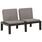 vidaXL Loungebank met kussen kunststof grijs, Verzenden, Nieuw, Kunststof