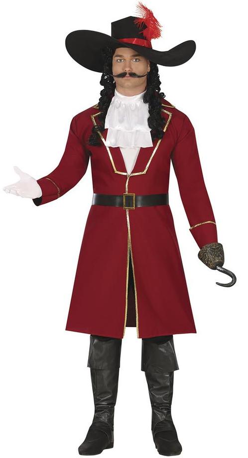 Piraat Kostuum Bordeaux Rood Heren Lang, Kleding | Heren, Carnavalskleding en Feestkleding, Nieuw, Verzenden