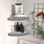 vidaXL Hoekwandschappen 2 st 25x25x3,8 cm MDF betongrijs, Huis en Inrichting, Woonaccessoires | Wandplanken en Boekenplanken, Verzenden