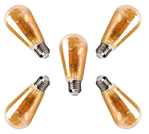 Kooldraadlamp 5 stuks E27 - ST64 amber - LED 4W~38W traditio, Huis en Inrichting, Lampen | Overige, Nieuw, Verzenden