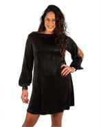 Zwart glanzen jurkje met boothals van El-Vita, Kleding | Dames, Jurken, Nieuw, Verzenden