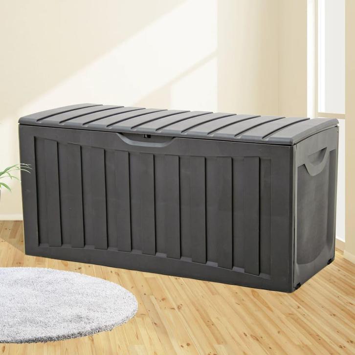 vidaXL Opbergbox 118x53x57 cm polypropyleen zwart, Huis en Inrichting, Woonaccessoires | Kisten, Nieuw, Verzenden