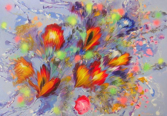 ART-IKarpikioti - Lilac Charm XL / ONE OF A KIND - HAND, Antiek en Kunst, Kunst | Schilderijen | Modern