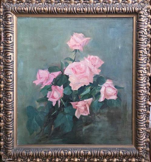 Luigi Serralunga (1880-1940) - Rose, Antiek en Kunst, Kunst | Schilderijen | Klassiek
