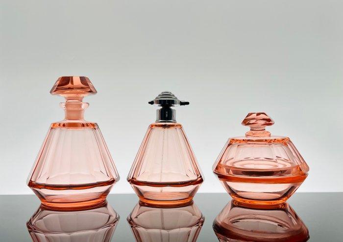 Art Deco Toiletset (3) - Stölzle / Hemanova Hu - Glas -, Antiek en Kunst, Kunst | Designobjecten