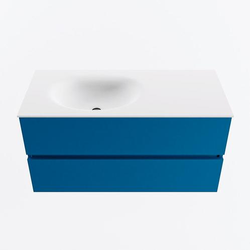 MONDIAZ VICA 100cm badmeubel onderkast Jeans 2 lades., Doe-het-zelf en Verbouw, Sanitair, Bad, Nieuw, Ophalen of Verzenden