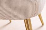 Retro Stoel MIA CASA beige corduroy champagne goud, Ophalen of Verzenden, Nieuw