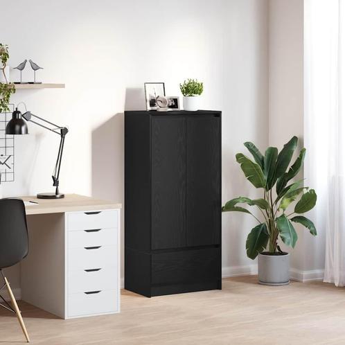 vidaXL Kast met lade 55,5x34x119,5 cm spaanplaat zwart, Huis en Inrichting, Kasten | Buffetkasten, Nieuw, Overige houtsoorten
