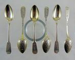 Russian Silver-Gilt Chased - Theelepel (6) - Moskou 1872,, Antiek en Kunst, Antiek | Goud en Zilver