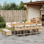 vidaXL 13-delige Tuinset met kussens poly rattan beige, 2 zitplaatsen, Nieuw, Tuinset, Verzenden