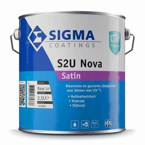 Sigma S2U Nova Satin / Contour Aqua PU Satin Wit 2.5L, Doe-het-zelf en Verbouw, Verf, Beits en Lak, Wit, Nieuw, Verzenden