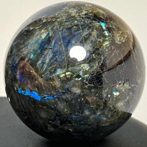 Fine Labradorite Sphere Bol - Hoogte: 10.7 cm - Breedte:, Verzamelen, Mineralen en Fossielen