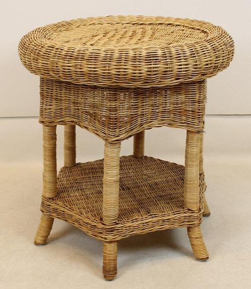 Bijzettafel - Riet, Antiek en Kunst, Kunst | Designobjecten