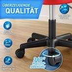 Zadelkruk - Kruk op wielen - Rolkruk - Draaikruk - Rood - TR, Verzenden, Zo goed als nieuw