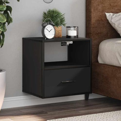vidaXL Nachtkastjes wandgemonteerd 2 st 40x31x39,5 cm zwart, Huis en Inrichting, Slaapkamer | Nachtkastjes, Nieuw, Hout, Verzenden
