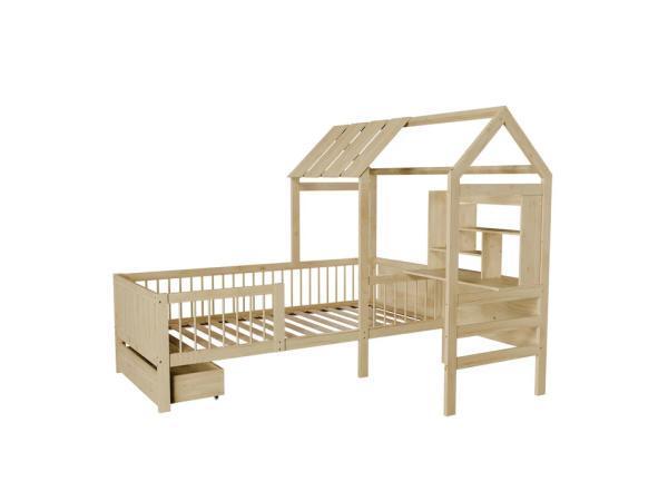 Veiling - Kinderbed Yari - Incl. Tafel en Lade - Naturel, Kinderen en Baby's, Kinderkamer | Bedden