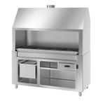 GGM Gastro | Houtskoolbarbecue - 1,76m - RVS look |, Verzenden, Nieuw in verpakking, RVS Meubilair