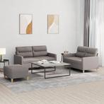 vidaXL 3-delige Loungeset met kussens stof taupe, Huis en Inrichting, Verzenden, Nieuw, Vierpersoons of meer, Stof